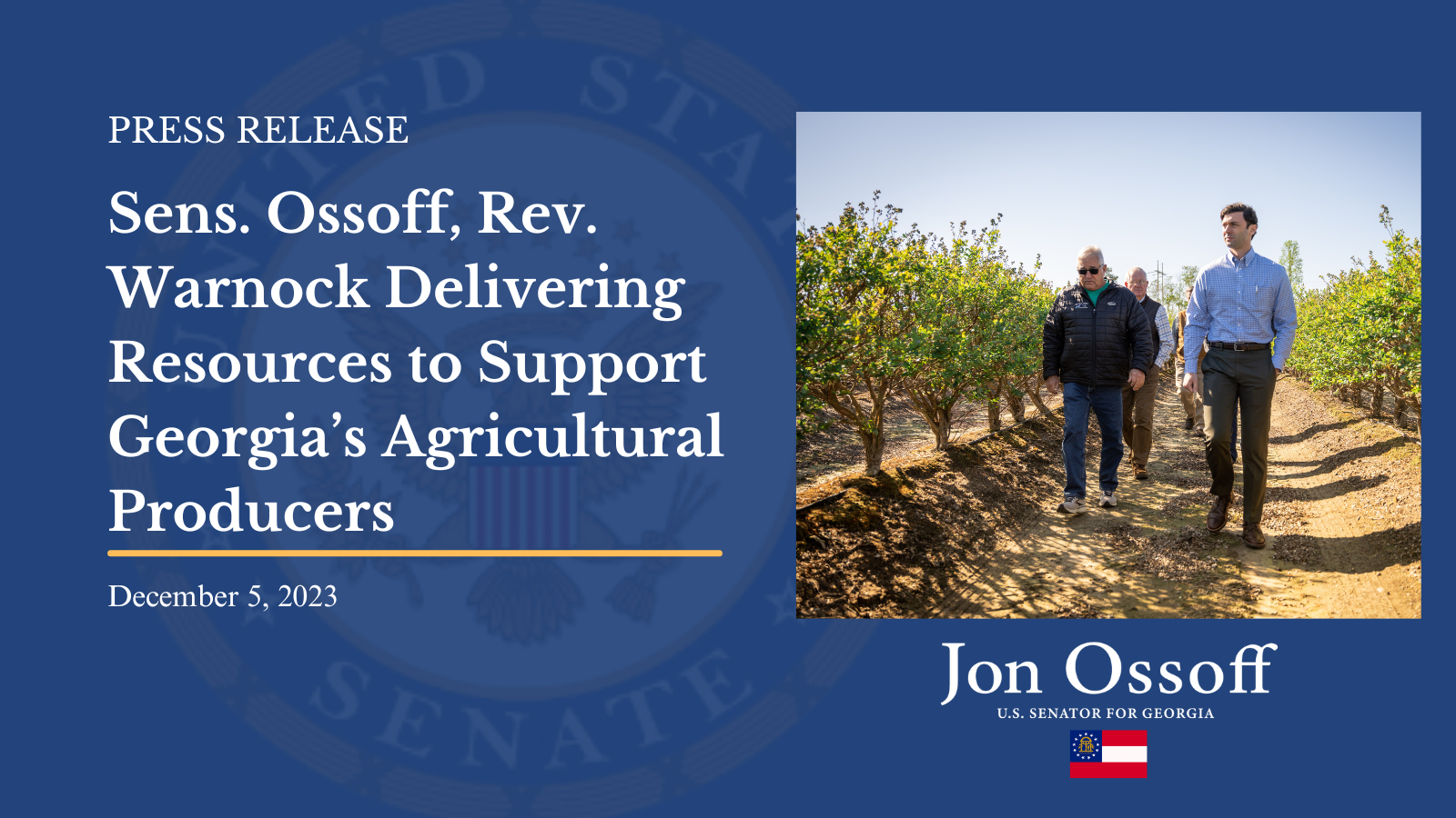 Sens. Ossoff, Rev. Warnock Delivering Resources to Support